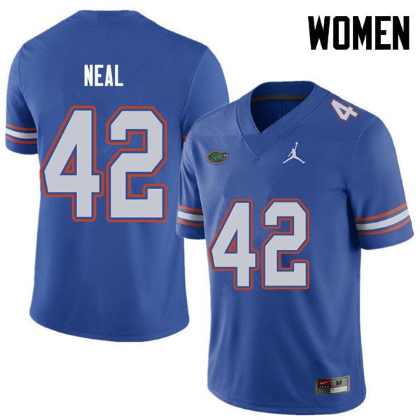 Jordan Brand Women #42 Keanu Neal Florida Gators College Football Jerseys Royal